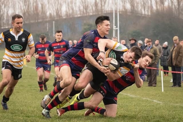 Flashback - US Portsmouth (red/blue) in action during a London League derby with Portsmouth in February 2019.
Picture: Keith Woodland