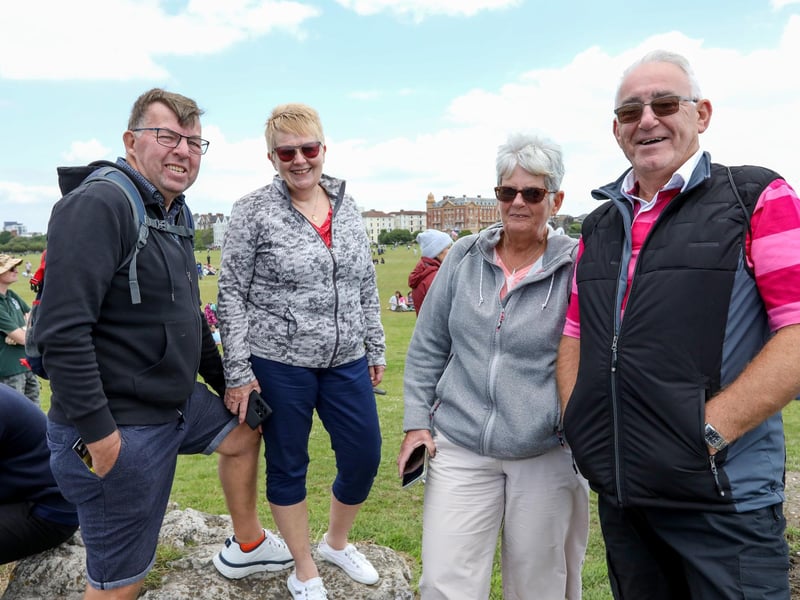 From left, Tony and Jane Tyler with Sharon and Kevin Taylor at the D-Day 80 national commemorative event.Picture: Chris Moorhouse (050624-045)