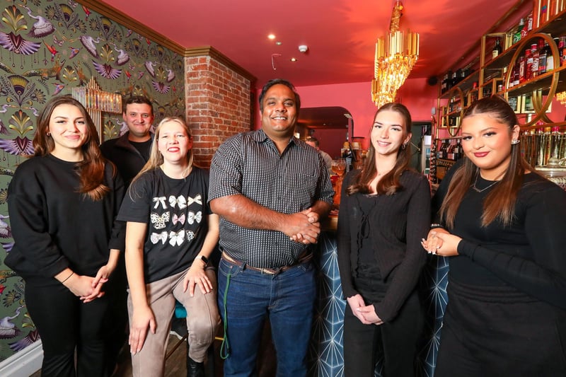 From left, Diana Shpegam (corr), architect/designer Rafal Orlikowski, Monica Tera, owner Bobby Tera, Amelia Savage-Reay and Cerys O'Shea. Bobby's Lounge - a new cocktail bar -  has opened in Marmion Road, Southsea
Picture: Chris Moorhouse (jpns 060124-42)