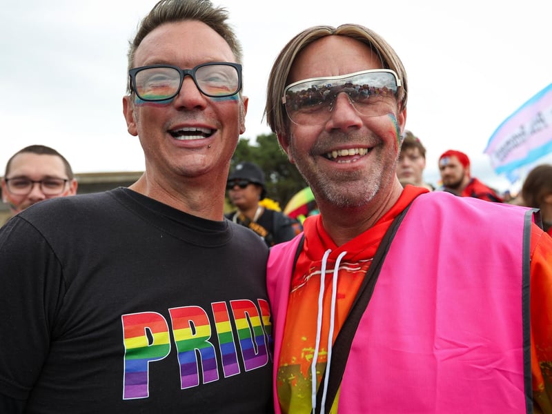 Gino Hatherley, left, and Darren Landamore. Portsmouth Pride, Eastney Esplanade on Southsea seafront
Picture: Chris Moorhouse (070625-061)