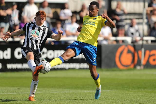 Hawks striker Manny Duku has been struggling with illness this week but should be in contention for the visit of Hampton & Richmond Picture: Dave Haines