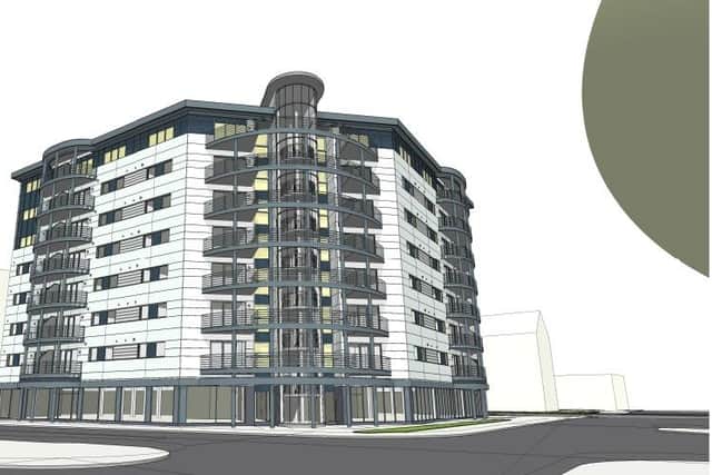 Artist's impression of the flats before the work