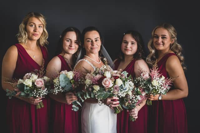 Kate and her bridesmaids on her wedding day. Picture: Carla Mortimer Photography