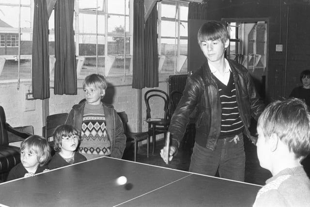 Table tennis is one of the sports youngsters at the East End Playscheme enjoyed in the huts behind the East End Community Centre. Were you among them?