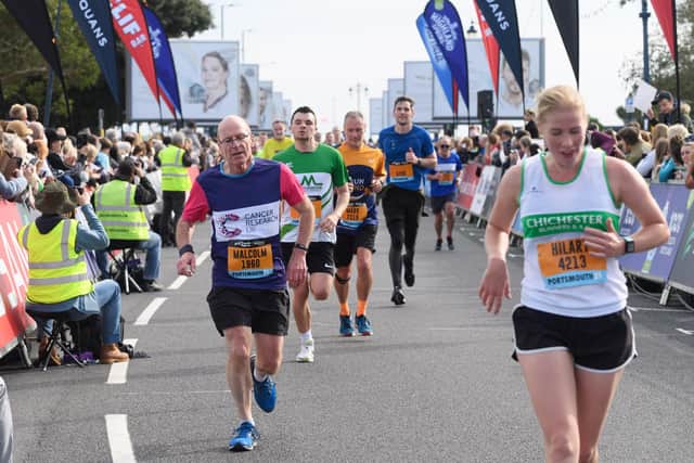 The finishing line is reached for these runners

Picture: Keith Woodland (171021-0)