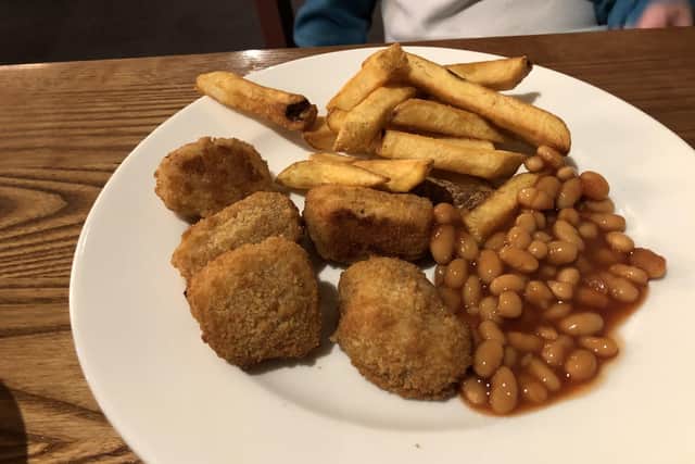 A child's meal from the Clarence Pier Brewers Fayre in Southsea
