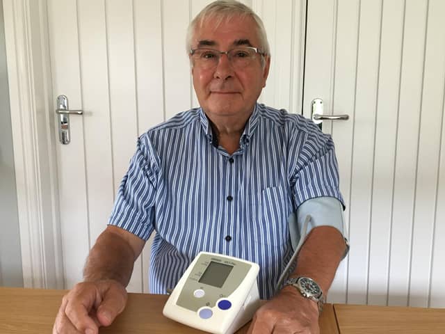 Derek Tree, 74, from Horndean has been taking his own blood pressure readings at home after being diagnosed with type 2 diabetes. Picture: Hampshire, Southampton and IOW CCG