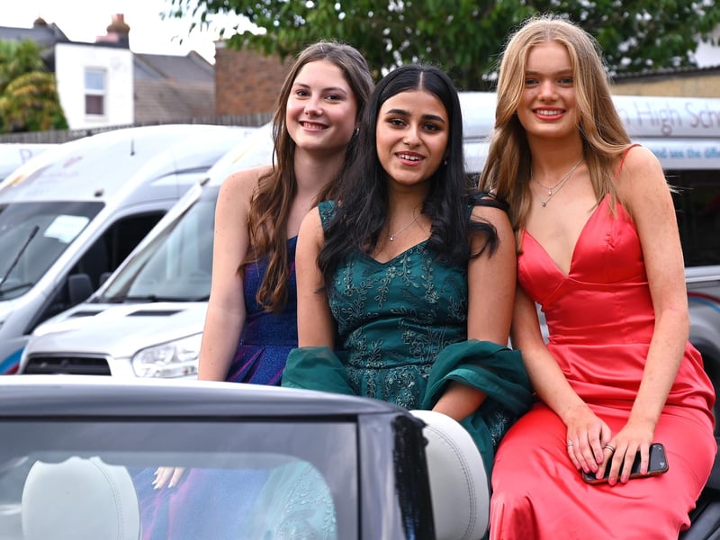 Portsmouth High School GDST invited students to prom to celebrate the years spent studying and working towards this moment. 
Pictured: Olivia Boyd, Priyanka Nadkarni, Sophie Kellagher