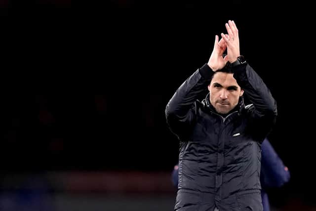 Mikel Arteta's Arsenal are coming to Fratton Park next Monday. Picture: John Walton/PA Wire.