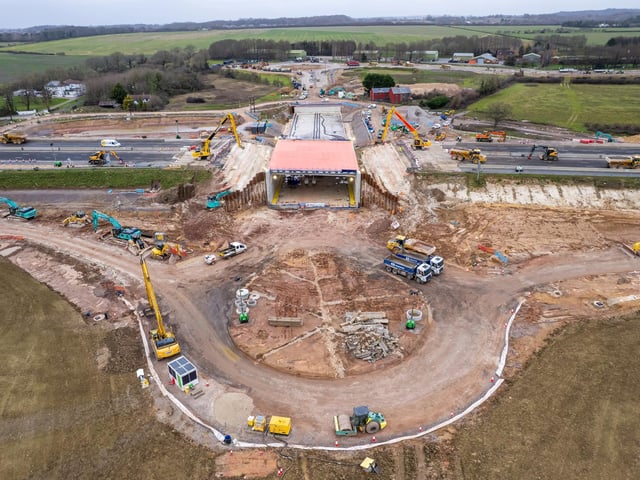 The M27 remains closed over the festive period as a new tunnel is positioned as part of a new junction.Pictured - The M27 closed as works continuePhotos by Alex Shute