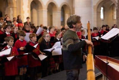 Young singers from Roar performing at Portsmouth Cathedral