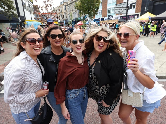 Pictured is Sammy Higgs, with friends - Sammy was celebrating her 32nd birthday
Picture: Sam Stephenson.