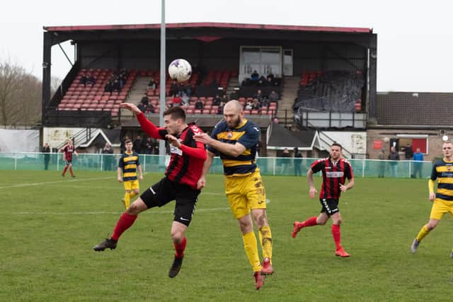 Fareham's Luke Slade in action during the win against Lymington. Picture: Duncan Shepherd
