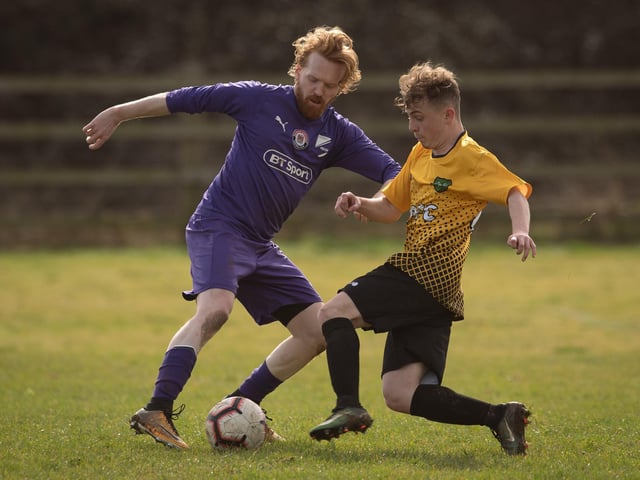 Action from AFC Tamworth's 7-2 victory over Gosham Rangers in Division Two of the City of Portsmouth Sunday League. Picture: Keith Woodland (120321-740)