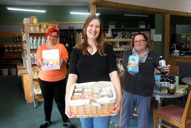 Hayley Whiteley, Chole Cobb, owner, and Jenna, all in the Eco Freaks Gosport store. Picture: Sam Stephenson