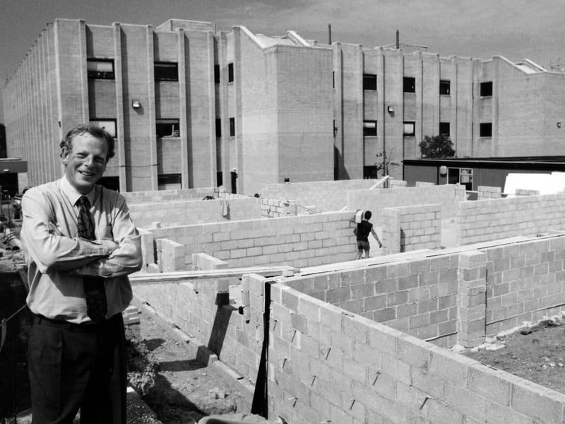 Michael Oakes, Principal of the South Downs College, Havant, in front of the new South building, that is under construction in 1994. The News PP5186