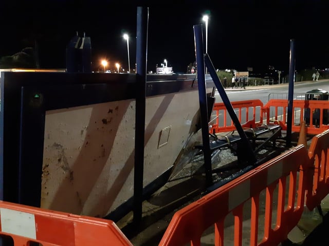 The remains of a bus shelter have been removed from the seafront by Portsmouth City Council following an incident.