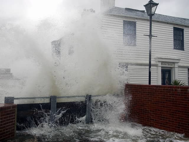 Old Portsmouth taking a beating from the sea.
PICTURE: WILL CADDY (080988-19)