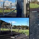 Repairs are underway at the playground in Newlands, Waterlooville which was damaged when it was set on fire in the summer