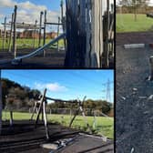 Repairs are underway at the playground in Newlands, Waterlooville which was damaged when it was set on fire in the summer
