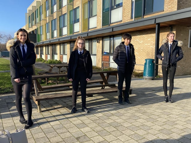 Park Community School Year 11 pupils Sydney Foulstone, Keelie Sanderson, Matteo Galasso and Yvette Prior, all 15, were relived the exams were cancelled but now want clarity over how they will be awarded their grades.