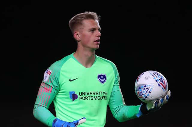 Pompey keeper Alex Bass.  Picture: Catherine Ivill/Getty Images