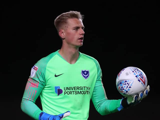 Pompey keeper Alex Bass.  Picture: Catherine Ivill/Getty Images