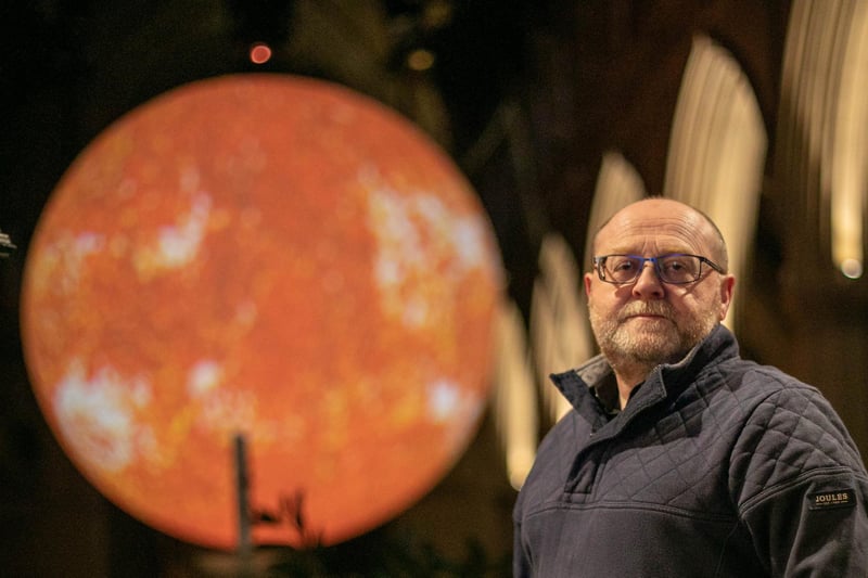 Pictured: Robert Walsh, Professor of Astro Physics with the SUN installation at St Mary's Church, Fratton, Portsmouth