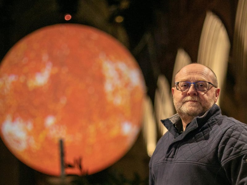 Pictured: Robert Walsh, Professor of Astro Physics with the SUN installation at St Mary's Church, Fratton, Portsmouth