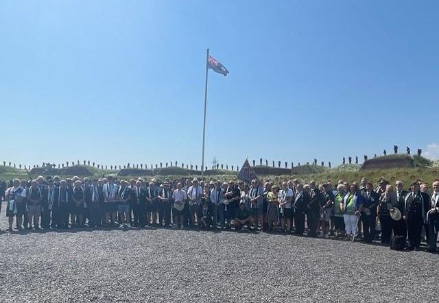 People gathered to lay their respects