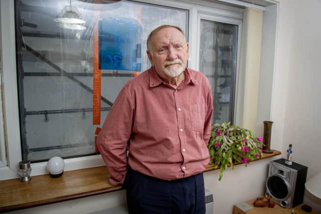 Peter Maguire in his flat in Blake Court, Gosport. Picture: Habibur Rahman