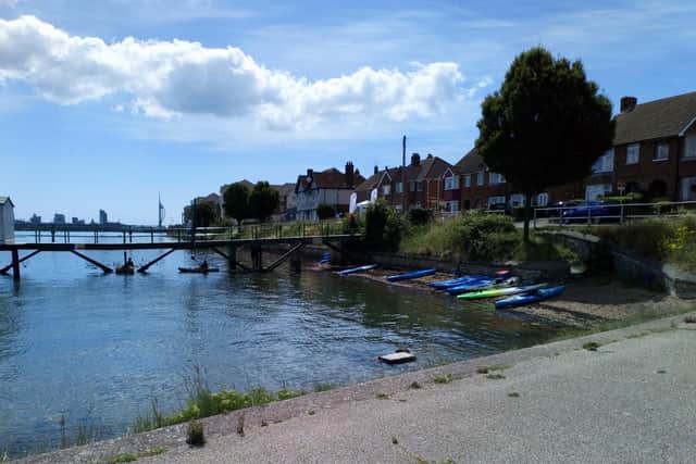 Kayaks lined up at Hardway Slipway. Picture: Diane Furlong
