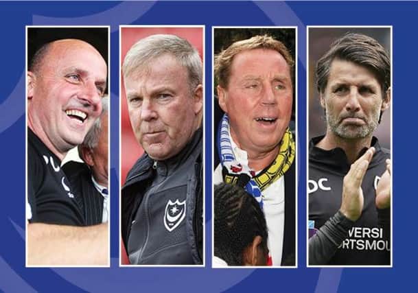 From left: Paul Cook, Kenny Jackett, Harry Redknapp and Danny Cowley