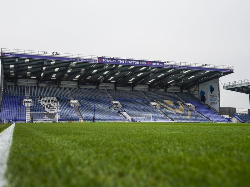 The Fratton end ready to welcome the masses.