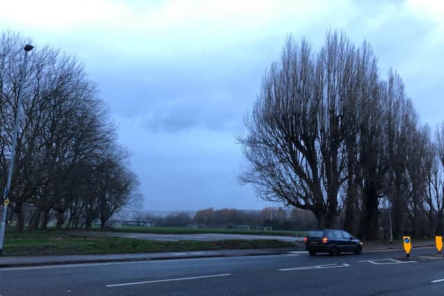 The empty car park where the travellers had set up home.