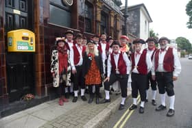 A defibrillator was unveiled at The King Street Tavern in King Street, Southsea, on Thursday, June 9, after Morris dancer Jim Seal from Victory Morrismen had a cardiac arrest at the pub on September 2, 2021.

Pcitured is: The Victory Morrismen.

Picture: Sarah Standing (090622-9788)