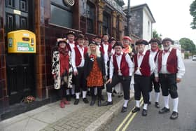 A defibrillator was unveiled at The King Street Tavern in King Street, Southsea, on Thursday, June 9, after Morris dancer Jim Seal from Victory Morrismen had a cardiac arrest at the pub on September 2, 2021.Pcitured is: The Victory Morrismen.Picture: Sarah Standing (090622-9788)