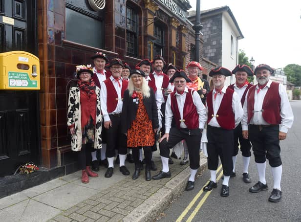 A defibrillator was unveiled at The King Street Tavern in King Street, Southsea, on Thursday, June 9, after Morris dancer Jim Seal from Victory Morrismen had a cardiac arrest at the pub on September 2, 2021.Pcitured is: The Victory Morrismen.Picture: Sarah Standing (090622-9788)