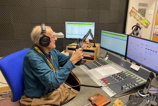 Roger in the radio studio