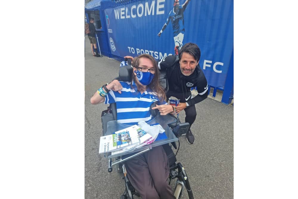 Ryan Stray, left, pictured with Pompey coach Danny Cowley