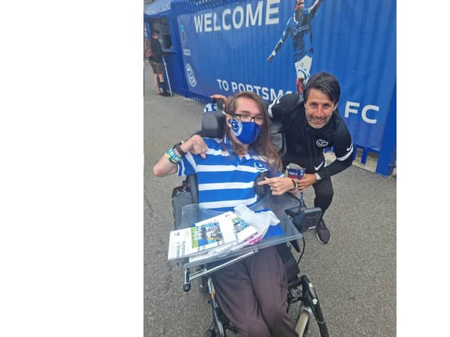 Ryan Stray, left, pictured with Pompey coach Danny Cowley