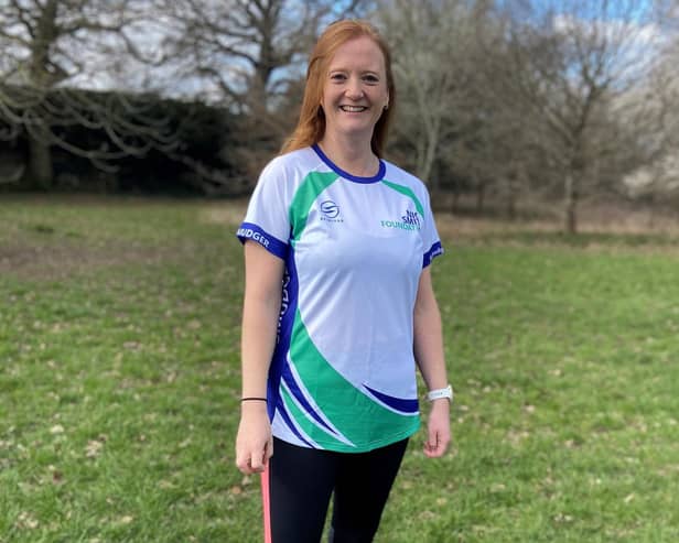 Vicky Monk from Fareham is to take on the London Marathon in memory of her cousin. Pictured: Mum-of-three Vicky