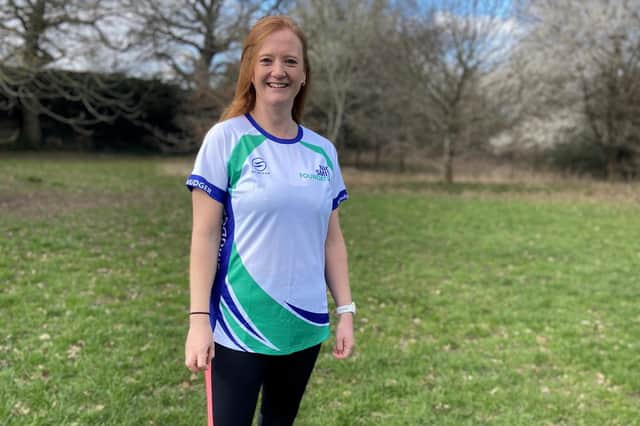 Vicky Monk from Fareham is to take on the London Marathon in memory of her cousin. Pictured: Mum-of-three Vicky