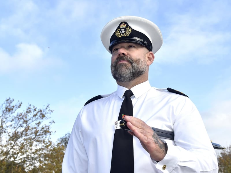 WO1 Darren ‘Eddie’ Wearing MVO MBE RN, 48, Royal Navy State Ceremonial Training Officer (SCTO). Eddie is leaving the role, with the remembrance services being his last event. Picture: Sarah Standing (031123-681)