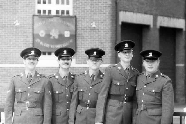 Portsmouth men of A Company - Jim Cooper, Terry Wing, Michael Martin, unknown, Terry Ellis.