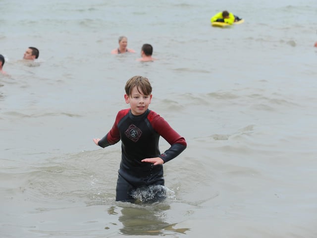 GAFIRS annual New Year's Day swim took place on Monday, January 1, 2024. Picture: Sarah Standing (010124-4310)