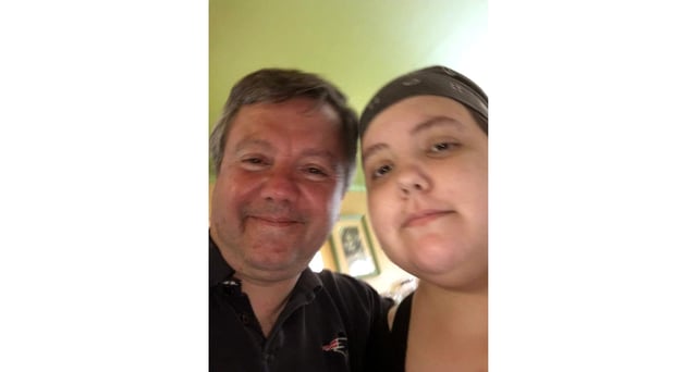 Shaun Peters and his daughter Irene, who he has been caring for