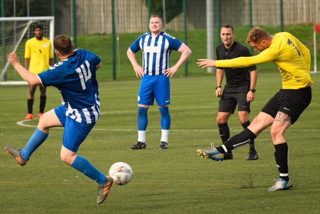 Burrfields (yellow) v Wickham. Picture: Keith Woodland