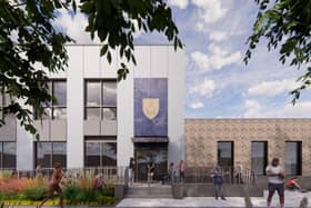 A visualisation of the new leisure centre and GP surgery at Bransbury Park