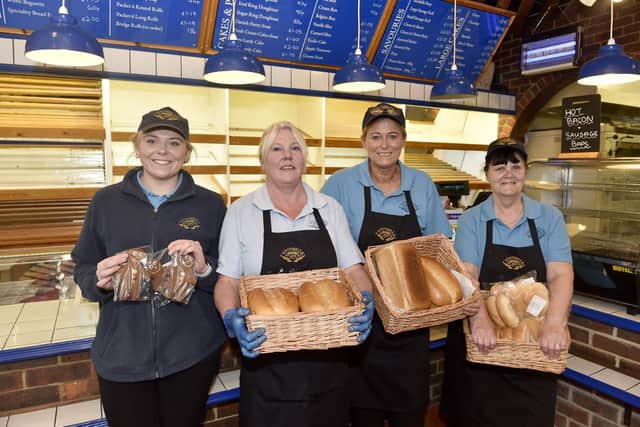 Soothills Bakery opened in West Street, Portchester, on Monday, October 16.

Pictured is: (l-r) Lucy Moyse, Portchester bakery manager, Paulette Jenner, Angela Moyse, director of Soothills Bakery and Libby Edwards.

Picture: Sarah Standing (161023-9836)